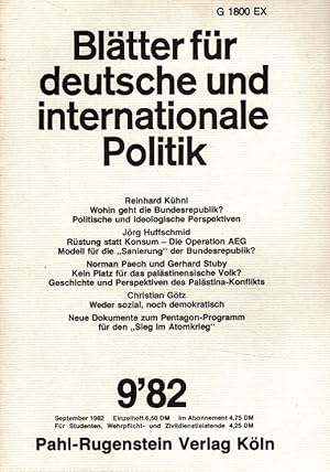 Seller image for Bltter fr deutsche und internationale Politik Heft 9/82 (27. Jahrgang) for sale by Versandantiquariat Nussbaum