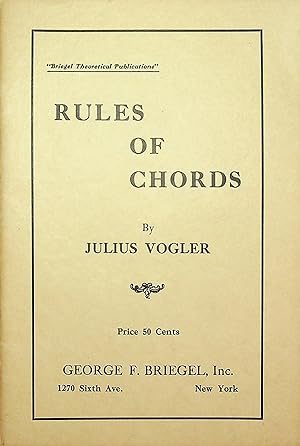 Seller image for Rules of chords (Briegel theoretical publication) for sale by Epilonian Books