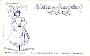 Bild des Verkufers fr Litho Wien, Jubilums-Ausstellung 1898, Mode Journal Die Wienerin, Reklame zum Verkauf von akpool GmbH