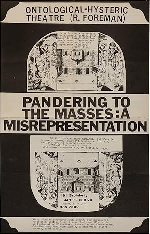 Bild des Verkufers fr Pandering to the Masses: A Misrepresentation (Original flyer for the 1975 play) zum Verkauf von Royal Books, Inc., ABAA