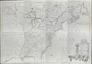 Bild des Verkufers fr Map of eastern North America (Am rique septentrionale avec les routes, distance en miles, villages et  tablissements françois et anglois) zum Verkauf von Trillium Antique Prints & Rare Books