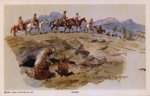 Seller image for wild west postcard: Dudes for sale by Mobyville