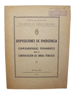 Disposiciones De Emergencia Y Complementarias Permanentes Para La Contratación De Obras Públicas