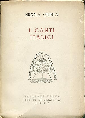 Bild des Verkufers fr I canti italici, dedica manoscritta autore zum Verkauf von Studio Bibliografico Viborada