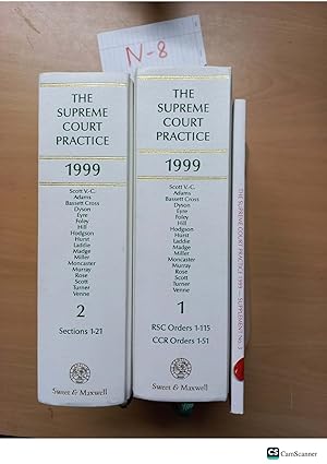 Imagen del vendedor de The Supreme Court Practice 1999 Volume 1 and 2 Full Set With Supplement a la venta por UK LAW BOOK SELLERS LTD