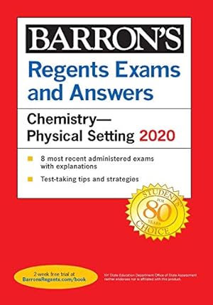 Seller image for Regents Exams and Answers: Chemistry--Physical Setting 2020 (Barron's Regents NY) for sale by ZBK Books