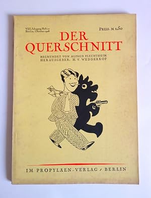 Bild des Verkufers fr Der Querschnitt. Jg. 8., Heft 10. Oktober 1928. zum Verkauf von Querschnitt Antiquariat