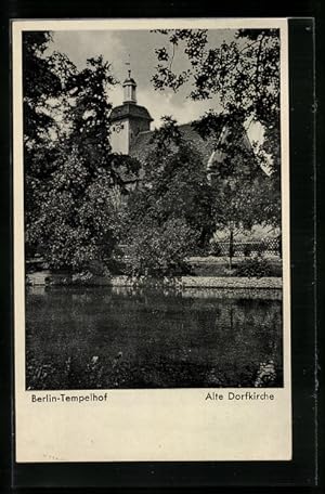 Bild des Verkufers fr Ansichtskarte Berlin-Tempelhof, Alte Dorfkirche zum Verkauf von Bartko-Reher