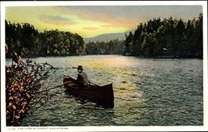 Bild des Verkufers fr Ansichtskarte / Postkarte Adirondack Mountains New York USA, die Verlockung von Wald und Bach zum Verkauf von akpool GmbH