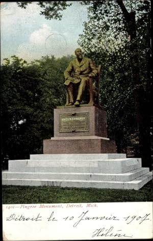 AK Detroit Michigan USA, Pingree Monument