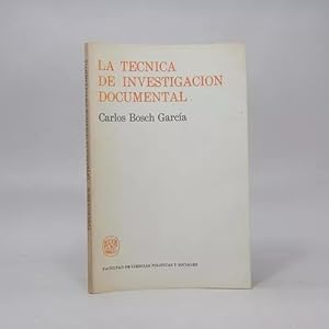 Seller image for La Tcnica De Investigacin Documental Carlos Bosch 1978 B6 for sale by Libros librones libritos y librazos
