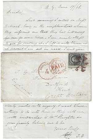 1868 - A mysterious New York-to-London letter discussing the impeachment of President Andrew John...