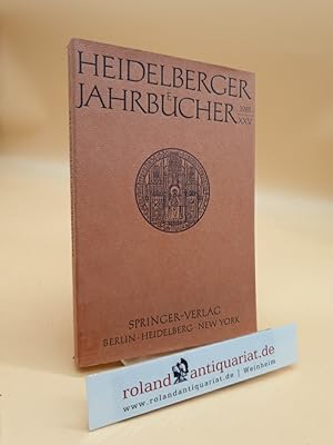 Bild des Verkufers fr Heidelberger Jahrbcher, Band 25 (1981) zum Verkauf von Roland Antiquariat UG haftungsbeschrnkt