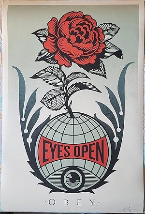 Obey Eyes Open (poster SIGNED Offset Lithograph by Shepard Fairey)