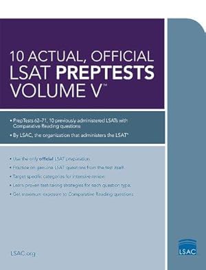 Image du vendeur pour 10 Actual, Official LSAT Preptests Volume V: (Preptests 62-71): 5 (Lsat Series) mis en vente par WeBuyBooks