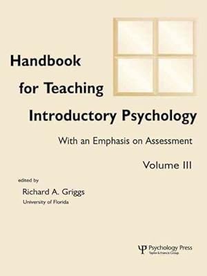 Seller image for Handbook for Teaching Introductory Psychology : With an Emphasis on Assessment for sale by GreatBookPrices
