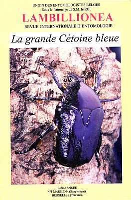 Image du vendeur pour Eupotosia mirifica, la Grande Ctoine Bleue, Joyau Menac du Patrimoine Naturel Europen. Proposition pour la Protection de l'Espce et de ses Biotopes (Coleoptera Cetoniidae Cetoniinae) mis en vente par ConchBooks