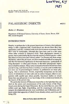 Immagine del venditore per Palaeozoic Insects venduto da ConchBooks