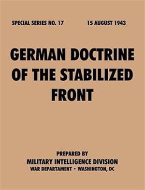 Seller image for GermanDoctrineof theStabilizedFront (SpecialSeries,no.17) for sale by GreatBookPrices