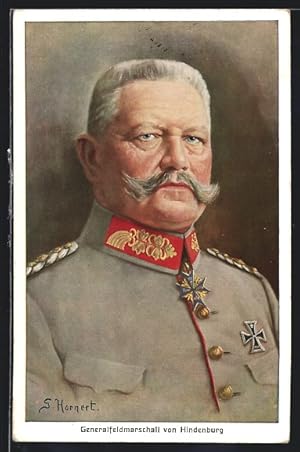 Ansichtskarte Generalfeldmarschall von Hindenburg mit Orden pour le Merite