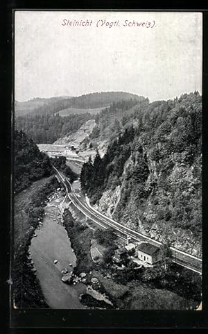 Bild des Verkufers fr Ansichtskarte Steinicht / Vogtl. Schweiz, Blick auf die Bergbahn zum Verkauf von Bartko-Reher