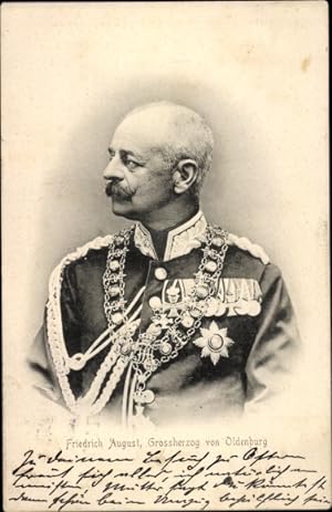 Ansichtskarte / Postkarte Friedrich August, Großherzog von Oldenburg, Portrait in Uniform, Orden