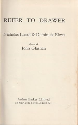 Seller image for Refer to Drawer: Being a Penetrating Survey of a Shameful National Practice - Hustling for sale by Goulds Book Arcade, Sydney