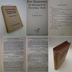 Imagen del vendedor de Das Bauerntum als Lebensquell der Nordischen Rasse Dieses Buch wird von uns nur zur staatsbrgerlichen Aufklrung und zur Abwehr verfassungswidriger Bestrebungen angeboten (86 StGB) a la venta por Galerie fr gegenstndliche Kunst