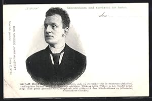 Bild des Verkufers fr Ansichtskarte Konterfei von Gerhart Hauptmann zum Verkauf von Bartko-Reher