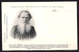 Bild des Verkufers fr Ansichtskarte Portrait von Leo Graf Tolstoi zum Verkauf von Bartko-Reher