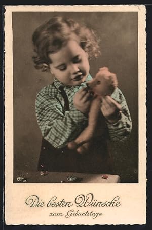 Ansichtskarte Kleines Mädchen mit Teddybär
