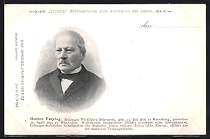 Bild des Verkufers fr Ansichtskarte Portrait von Geheimrat Gustav Freytag zum Verkauf von Bartko-Reher