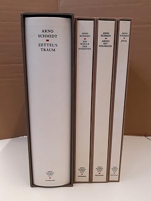 Imagen del vendedor de Bargfelder Ausgabe. Werkgruppen: I bis IV. Einmalige, limitierte Vorzugsausgabe in Hallbpergament, komplett in 15 Bnden! Mit jeweils acht Faksimile-Beigaben. Jedes Buch (auer Zettel s Traum) trgt die Nummer 101. [VERSAND NUR INNERHALB DEUTSCHLANDS! VERSANDKOSTEN betragen 40  ]. a la venta por Antiquariat Bcherwurm