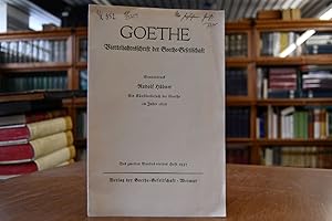 Bild des Verkufers fr Ein Knstlerbesuch bei Goethe im Jahr 1826. Sonderdruck aus: Goethe, Vierteljahresschrift der Goethe-Gesellschaft, 2. Band, Viertes Heft. zum Verkauf von Gppinger Antiquariat