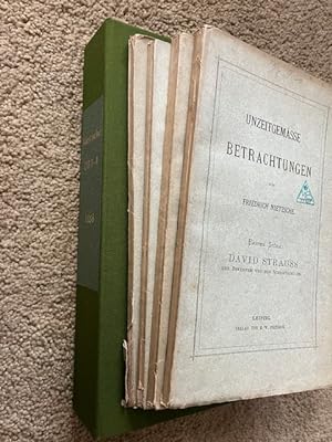 Immagine del venditore per Unzeitgemsse Betrachtungen I-IV (Untimely Meditations) 4 separate volumes IN WRAPPERS venduto da Eternal Return Antiquarian Bookshop