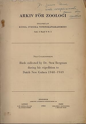 Image du vendeur pour Birds Collected by Dr. Sten Bergman During His Expedition to Dutch New Guinea, 1948-1949 (Arkiv fr Zoologi, Serie 2, Band 8, Nr 2) mis en vente par Masalai Press