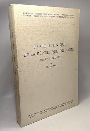 Seller image for Carte thnique de la rpublique du Zare - quart sud-ouest for sale by crealivres
