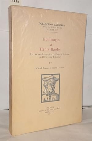 Bild des Verkufers fr Hommages a Henry Bardon - collection Latomus - Vol. 187 zum Verkauf von Librairie Albert-Etienne