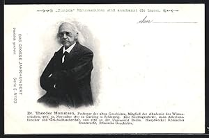 Bild des Verkufers fr Ansichtskarte Professor der alten Geschichte Dr. Theodor Mommsen zum Verkauf von Bartko-Reher