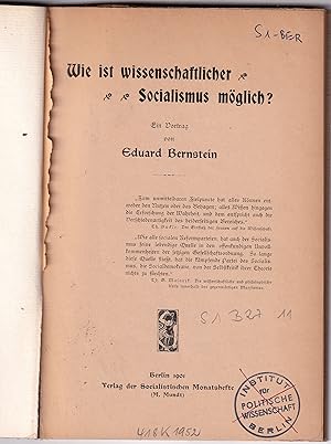 Seller image for We ist wissenschaftlicher SocIalismus mglich? Ein Vortrag for sale by Kultgut