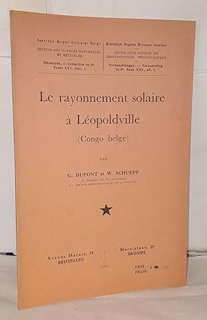 Le rayonnement solaire à Léopoldville ( Congo Belge )
