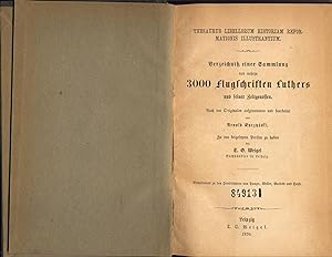 Imagen del vendedor de Verzeichniss einer Sammlung von nahezu 3000 Flugschriften Luthers und seiner Zeitgenossen. a la venta por Augusta-Antiquariat GbR