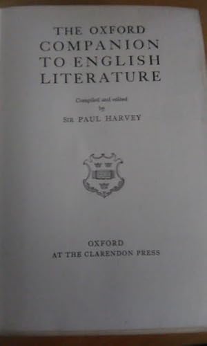Imagen del vendedor de The Oxford Companion to English Literature a la venta por ALEXANDER POPE