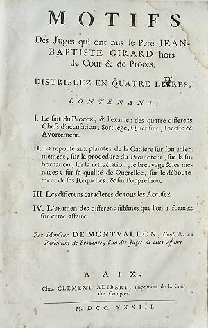 Affaire Girard/Cadière, Aix-en-Provence, 1731-1733