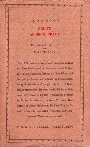 Bild des Verkufers fr Briefe an seine Braut bers. u. durch e. Kapitel "Ein Dokument der Liebe" eingel. von Karl Pfleger zum Verkauf von Versandantiquariat Nussbaum