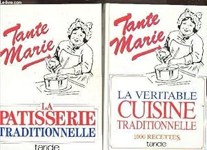 Image du vendeur pour Tante Marie - Coffret de 2 Volumes : La vritable cuisine traditionnelle de famille, 1000 Recettes simples economiques indiquant les quantites et temps de cuisson + La patisserie traditionnelle - la bonne et vieille cuisine francaise - nouvelle edition mis en vente par Le-Livre