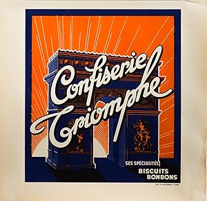 1900 Belle Epoque French Confectionary Poster, Confiserie Triomphe, Biscuits Bonbons, Lyon