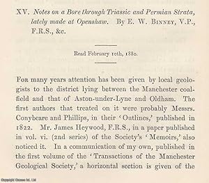 Seller image for A Bore through Triassic and Permian Strata, Lately made at Openshaw. An original article from the Memoirs of the Literary and Philosophical Society of Manchester, 1882. for sale by Cosmo Books