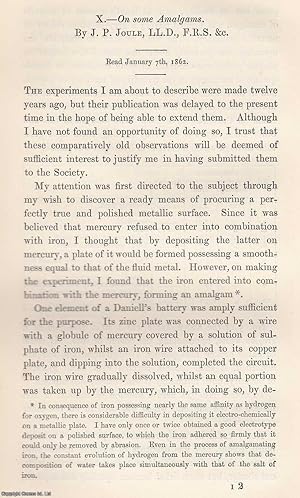 Immagine del venditore per Some Amalgams. An original article from the Memoirs of the Literary and Philosophical Society of Manchester, 1865. venduto da Cosmo Books