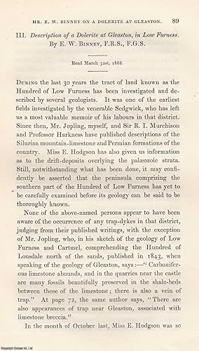 Seller image for Description of a Dolerite at Gleaston, in Low Furness. An original article from the Memoirs of the Literary and Philosophical Society of Manchester, 1871. for sale by Cosmo Books